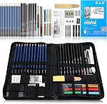 H & B Drawing Pencils Set, 33 Pieces Sketch Pencils & Drawing Kit, Includes Sketch Pad, Graphite Pencils, Charcoal Sticks and Eraser, Supplies for Artists/Adults