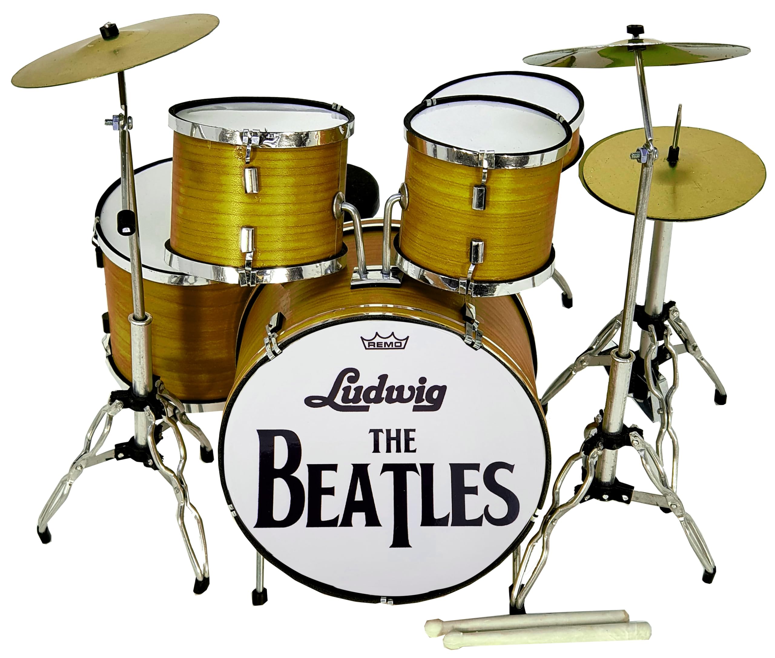 ROCKSTAR - Miniatura Bateria Acustica Nogal Satinado MDR-0107 Regalo Musical