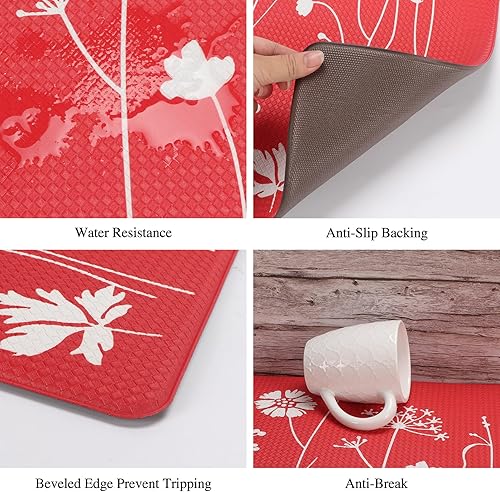 Miniatura 5 de Rempry Alfombra de cocina antifatiga, antideslizante, acolchada, cómoda, de pie, impermeable y a prueba de aceite, fácil de limpiar, 17 x 59