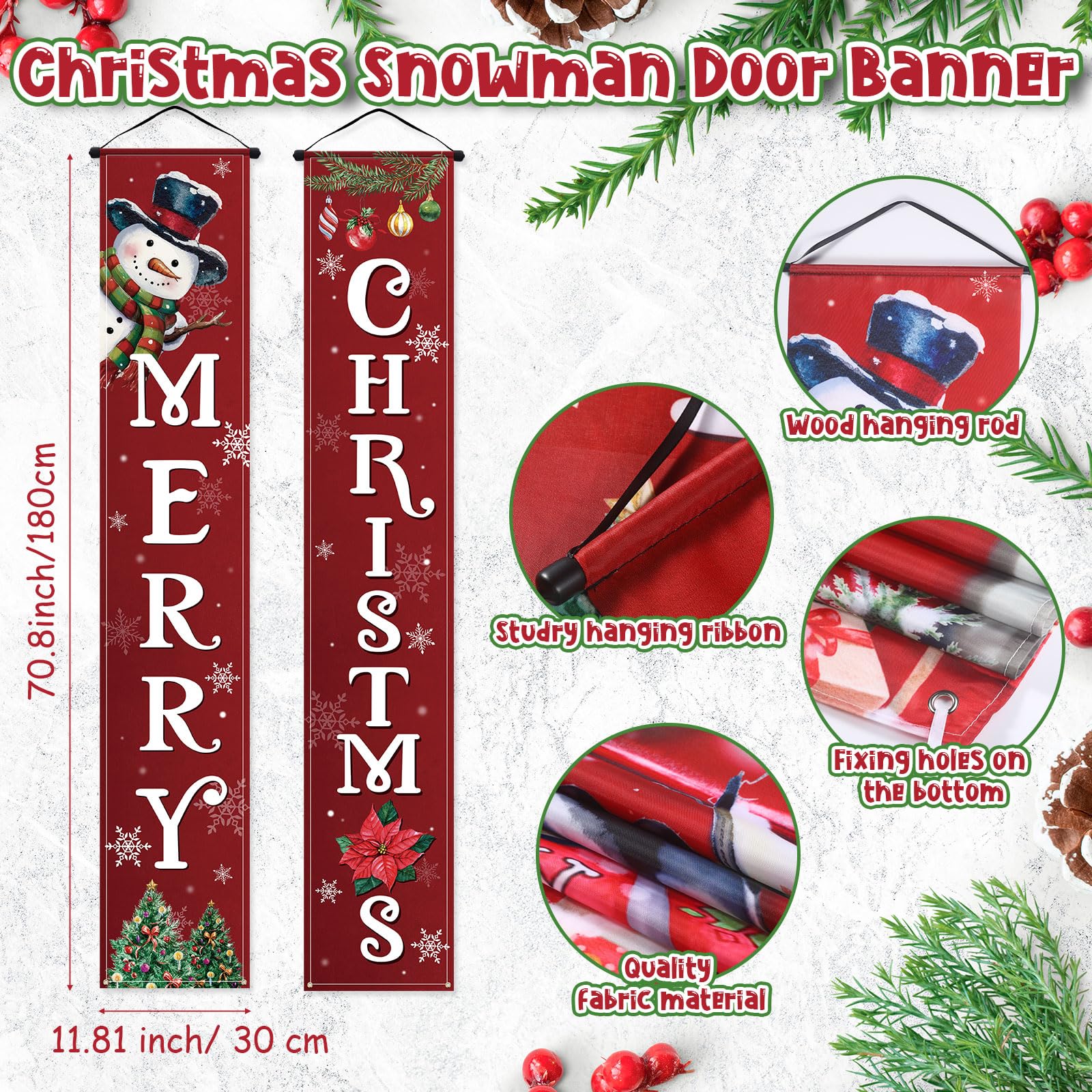 Weihnachts-Schneemann Türdekoration Set – Türabdeckung & Banner Für Winter & Weihnachten
