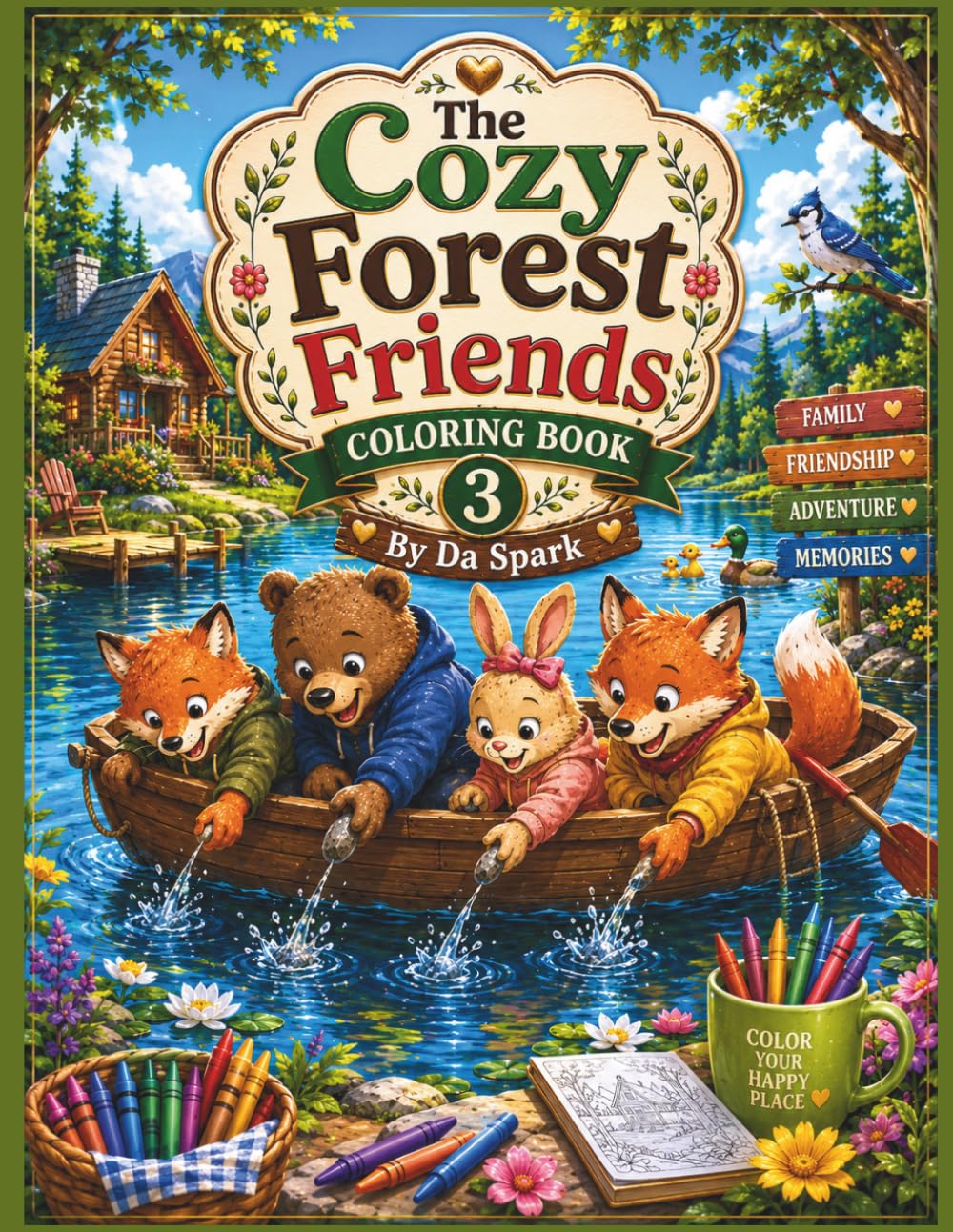 The Cozy Forest Friends Coloring Book 3