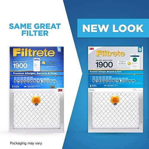 Miniatura 3 de Filtrete Filtro de aire inteligente de 20 x 24 x 1, MPR 1900 MERV 13, filtros de aire premium de alérgenos, bacterias y virus de 1 pulgada para aire