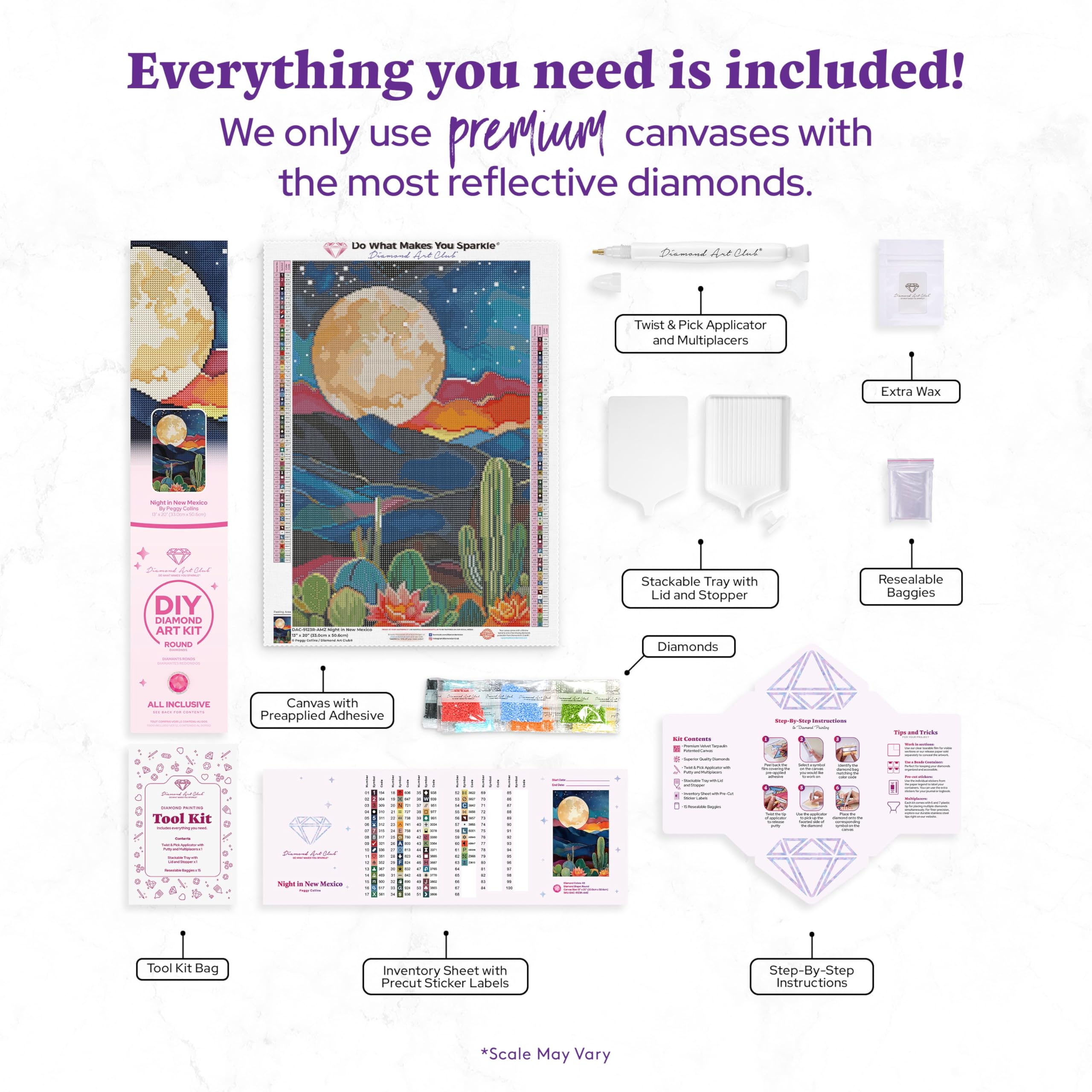 DIAMOND ART CLUB Kit de pintura de diamante Night in New Mexico