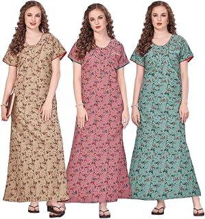 G4Girl Women's Cotton Regular Nighty Rajasthani Nighty Rajasthani Gown Jaipuri Nighty Jaipuri Gown Maxi Gown with Pocket (... Price In India