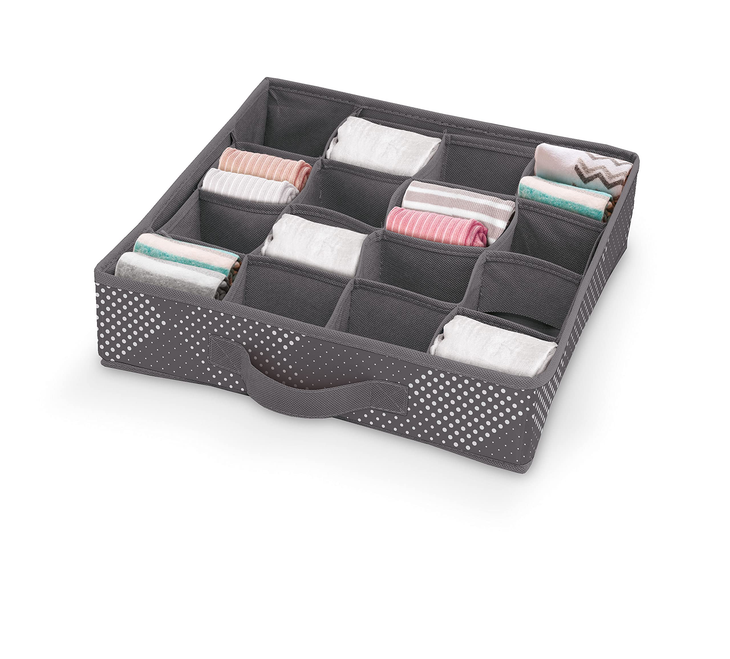 DOMO PAK LIVING Pixel Divider 16 Compartments, Grey, 32x32x8 cm