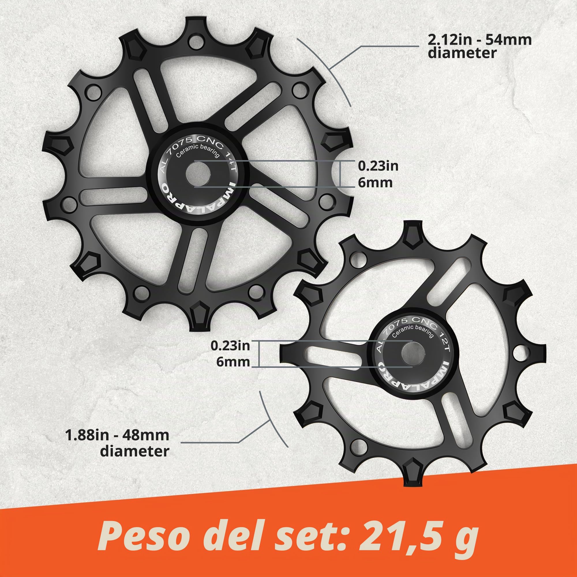Puleggia Deragliatore Posteriore Ceramica 12T-14T Alluminio CNC 7075 per 9-12V