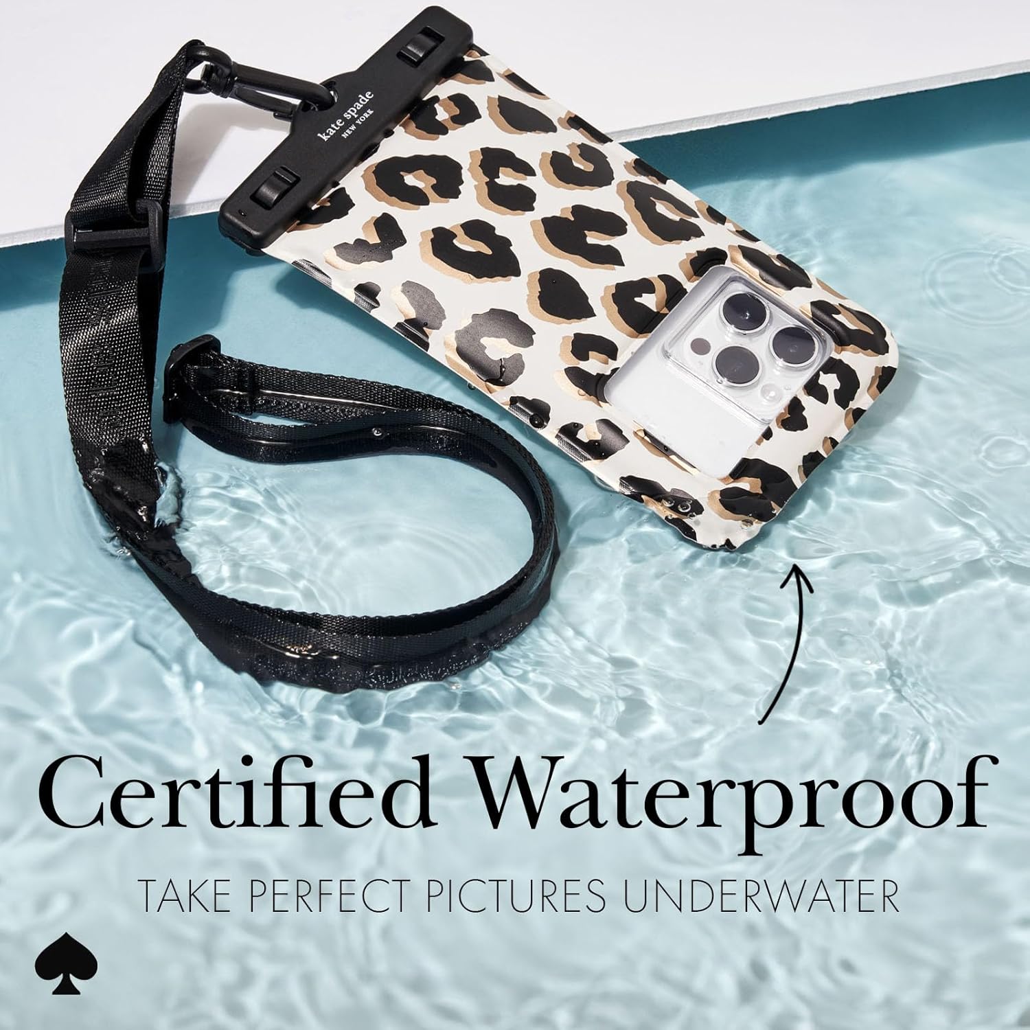 kate spade new york IP68 Floating Waterproof Phone Pouch - City Leopard - Image 3
