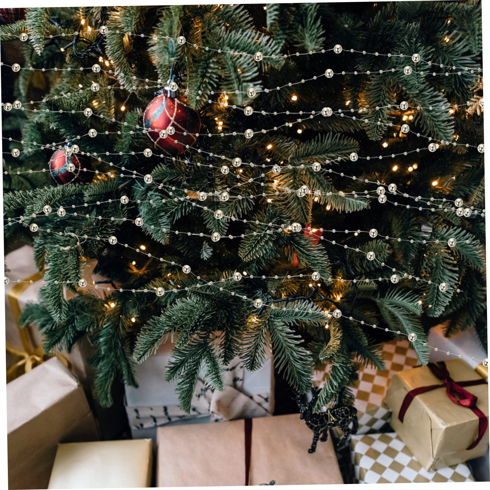 3rollen Perlenkette Mit Goldfarbenen Und Silberfarbenen Elektrischen Beschichtung Dekoration Für Hochzeiten Weihnachtsfeiern Und Handwerksprojekte