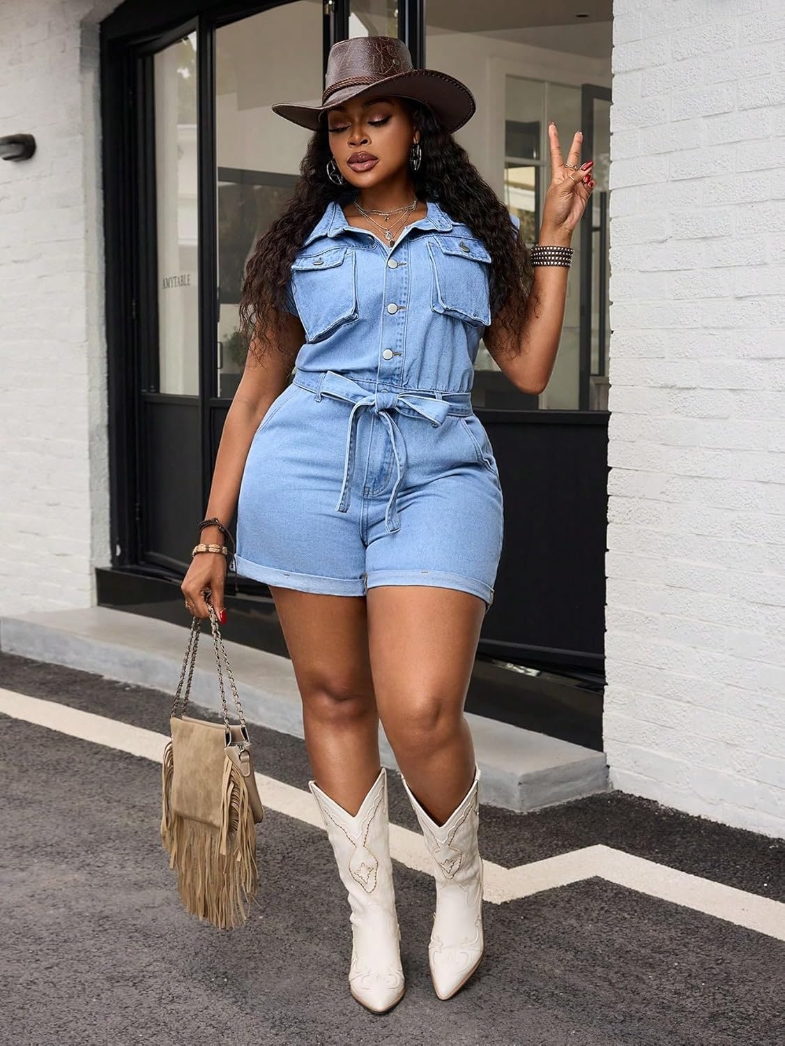 Rompers for Women Summer 2026 Plus Size Denim Sleeveless Jumpsuit