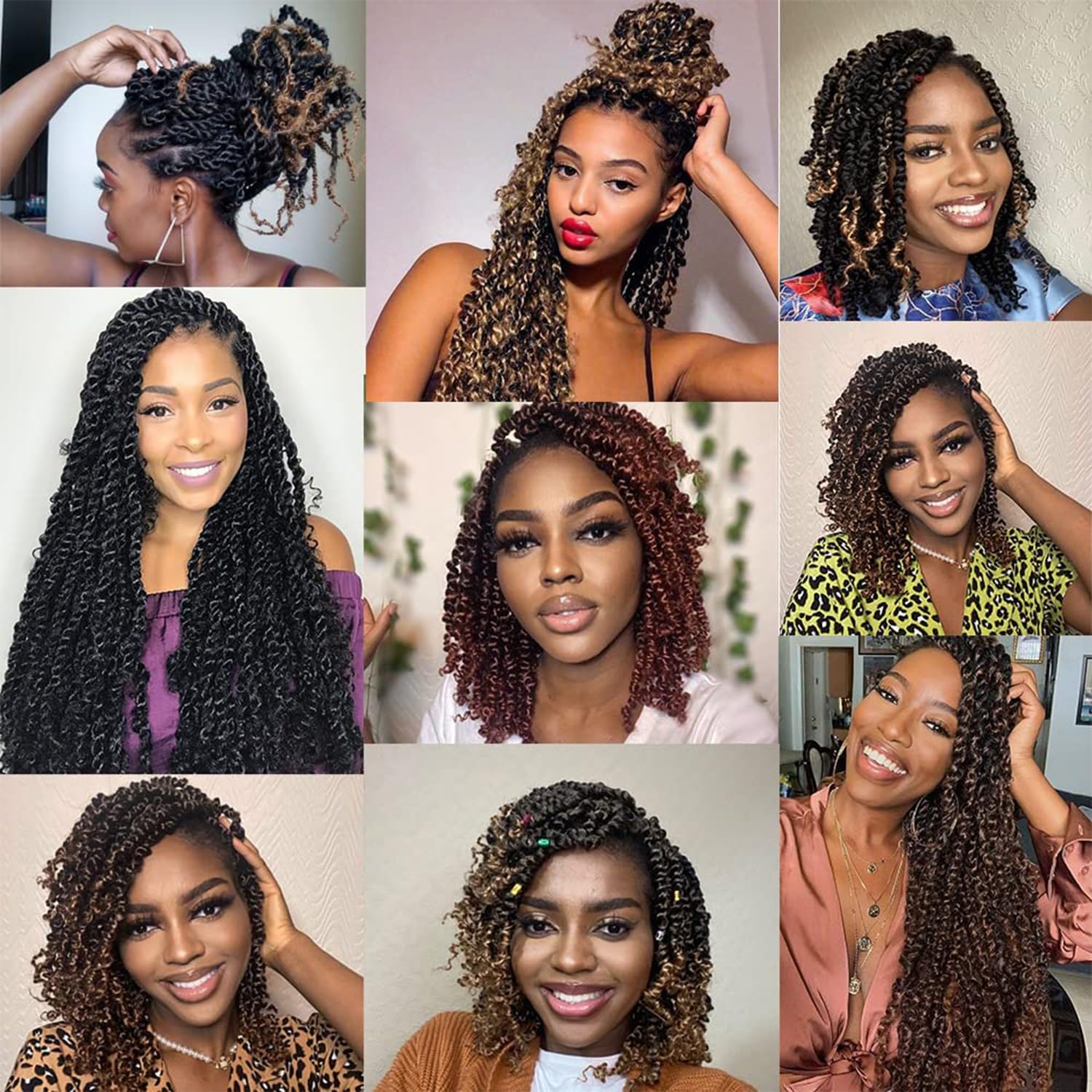 Passion Twist Hair Pretwisted Passion Twist Crochet Hair 18 pulgadas 8 paquetes Prelooped Crochet Hair YDDM Crochet Passion Twist Hair Prelooped Crochet Hair Extension (18 pulgadas, 1B/30#)