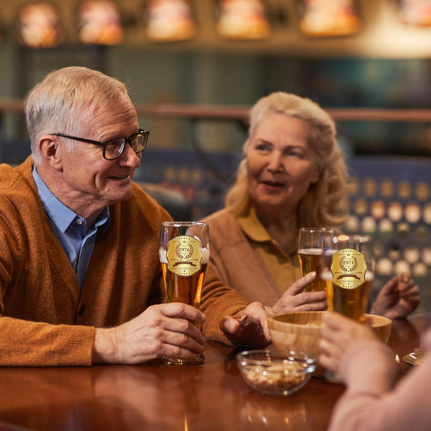 50th Birthday Beer Glasses Gifts, Personalized '1976' Vintage Glass Ware Set for Men, Black Gift Package with Drinking Glass, Coaster, and Card for 50 Years Old Man - Image 5