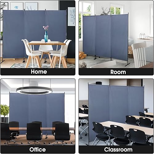 Miniatura 8 de JAXPETY Divisor de habitación plegable de 3 paneles, pantalla de privacidad, divisor de pared portátil, división independiente para el hogar,