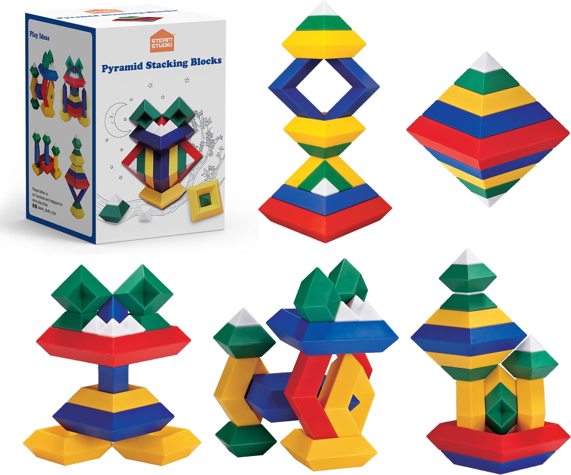 Peg's Power Tower Stacking Toy by Little Roos Educational Peg Board