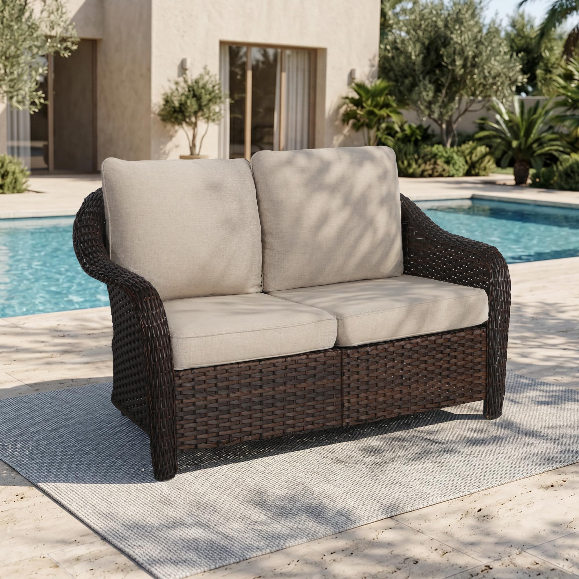 Qsoer Wicker Loveseat