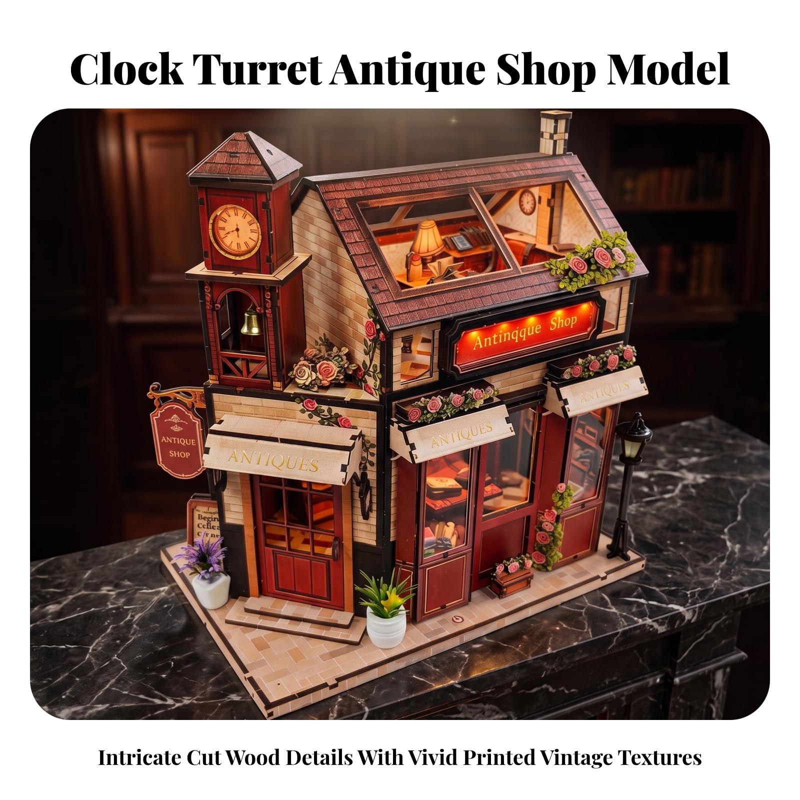 Almencla Miniature da Illuminato | modello 3D in Legno, Raffinato, Diorama, per Libreria
