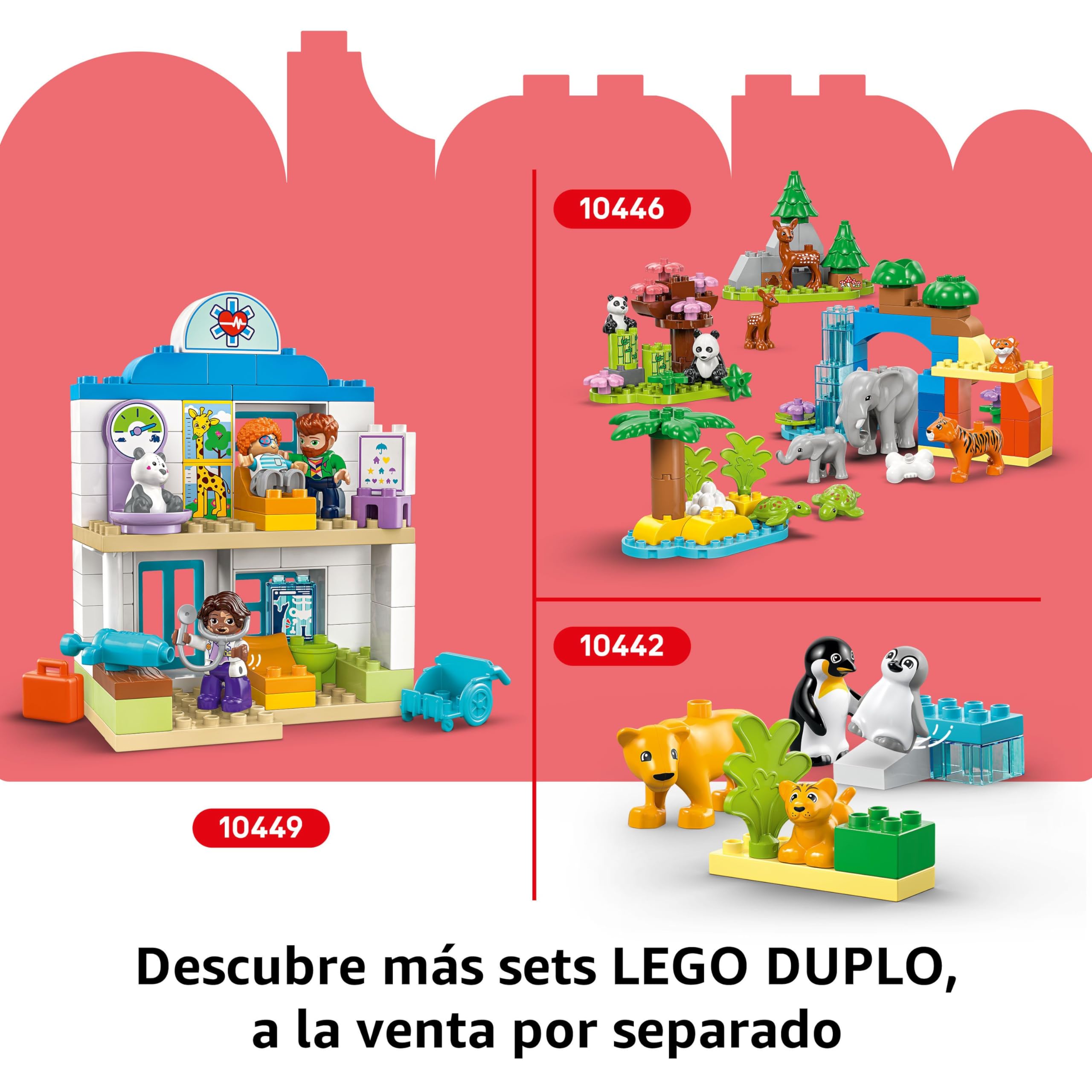 LEGO Duplo Mi Ciudad Coches de Carreras y Pilotos del Equipo de F1 - Juguete para Motricidad Fina para Niños y Niñas de 2+ Años - 10 Coches de Juguete con Semáforo y Trofeo - Idea de Regalo 10445