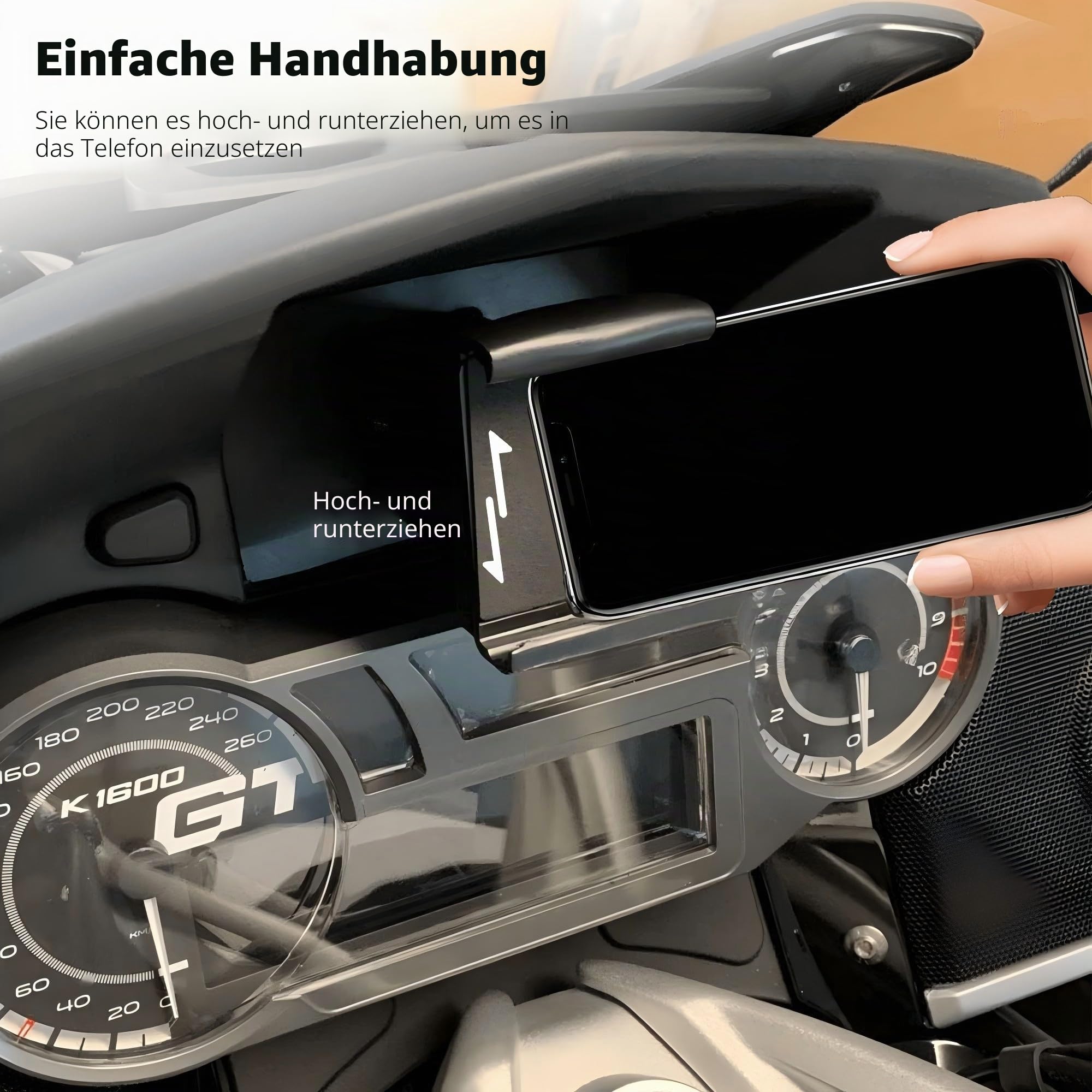 Neu für BMW K1600B K1600GT K1600GTL 2011-2020 Motorrad-Telefonhalter Stoßfeste Navigationstelefonhalterung