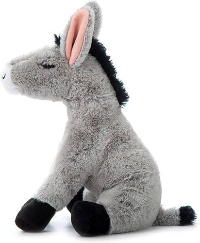 Miniatura 11 de The Petting Zoo Peluche de burro, regalos para niños, animales de granja Wild Onez, juguete de peluche de burro de 12 pulgadas
