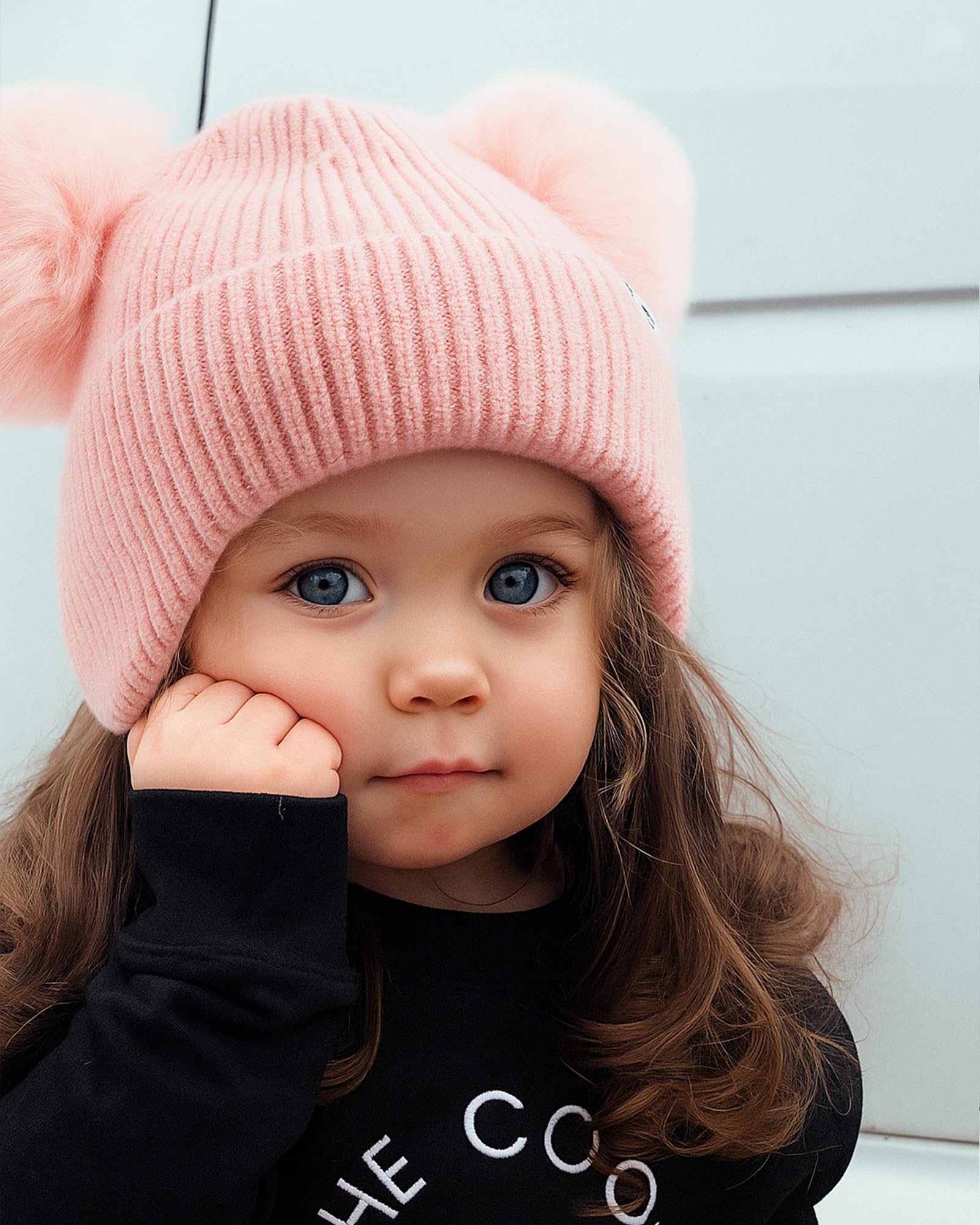 FURTALK Baby Toddler Winter Hat Pom Pom Beanie Girls Boys with Fleece Lined Kids Warm Cap