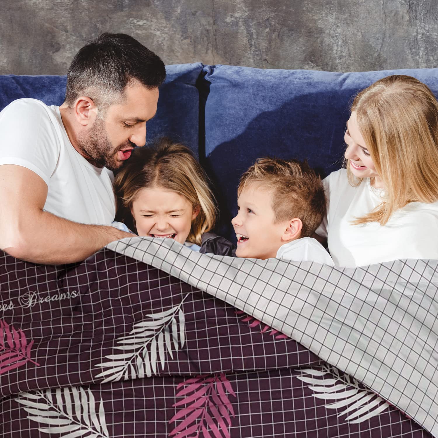 Indus Textiles 100% Pure Cotton Reversible Patterned Duvet Cover Sets Sweet Dream, Double, Sweet Dreams Aubergine - Image 4