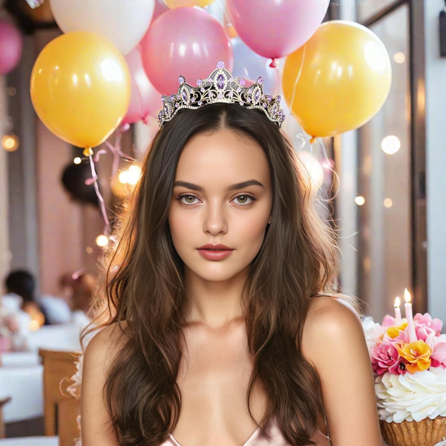 Crystal Crown for Women Girls Elegant Princess Headband Sparkling Rhinestones Queen Tiara for Weddings Birthday Parties Proms Pageant Cosplay - Image 5