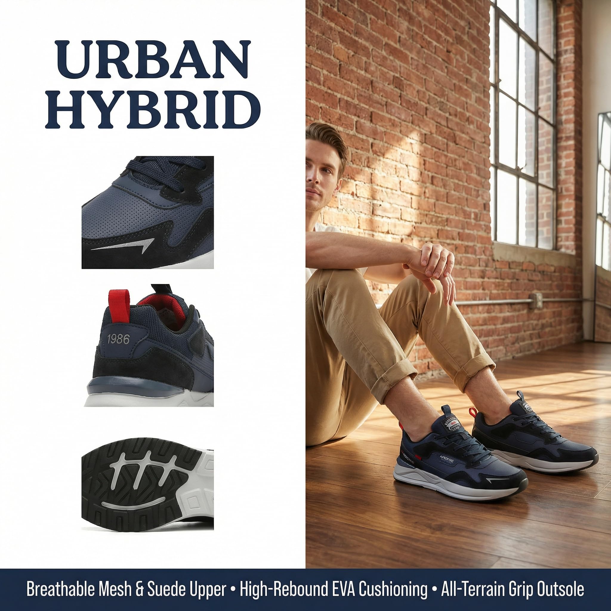 AX BOXING Zapatillas Hombre Casual Ligera Zapatos Deporte Transpirable Sneakers Tennis Caminar Trainers Running Tamaño 40-46 EU