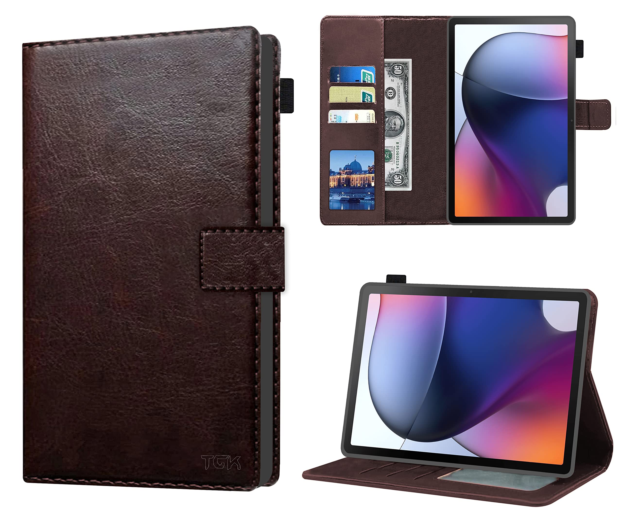 TGK Multi Protective Wallet Leather Flip Stand Case Cover for Motorola Moto Tab G62 10.6 inch Tablet, Chocolate Brown (B0BC11WJ86) Amazon Price History, Amazon Price Tracker
