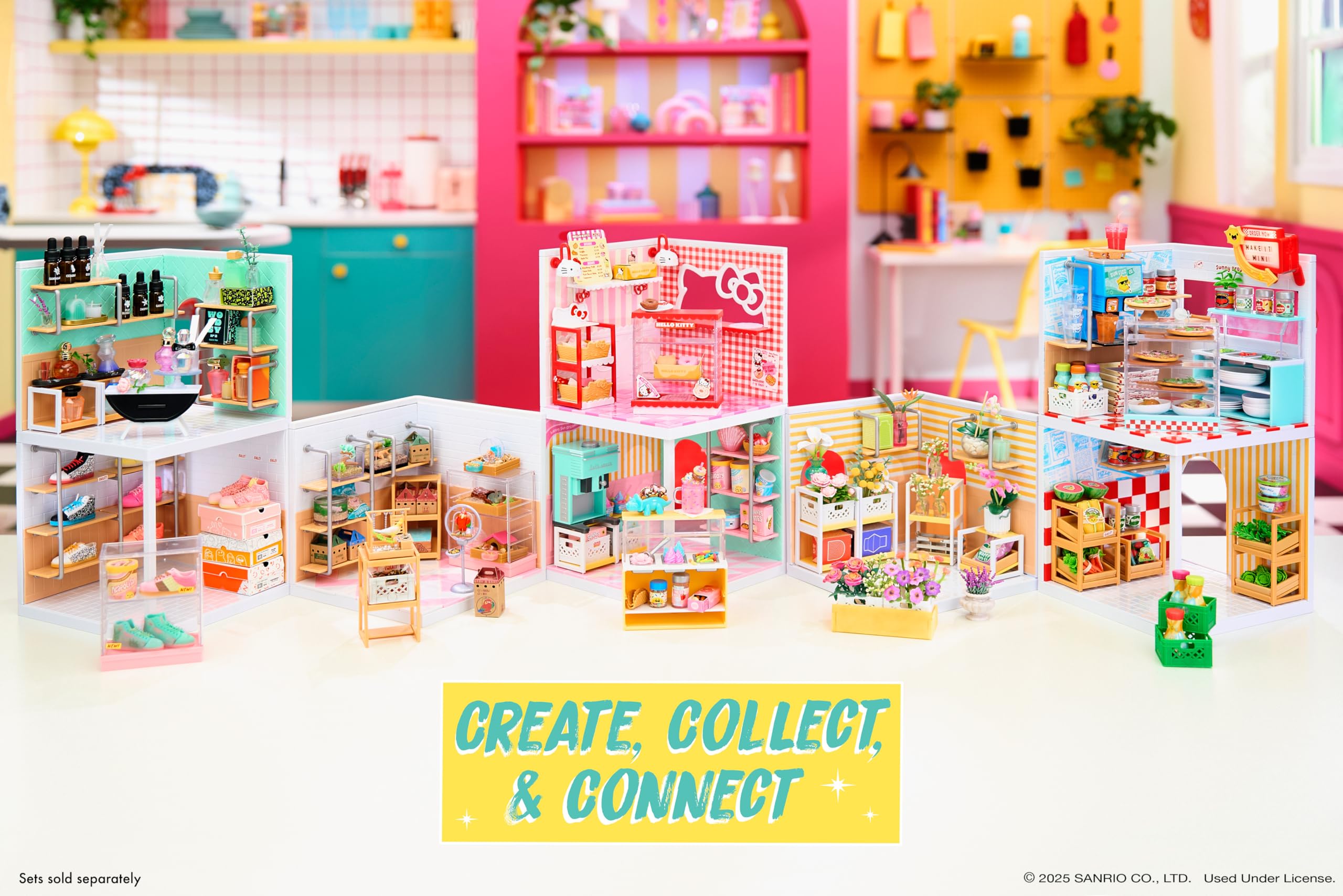 MGA's Miniverse Make It Mini Spaces Hello Kitty - Construction, Personnalisation, Loisirs Créatifs, Chambres, Hobby, Collectionneurs, Exposition, Non Comestible, Collectionneurs et Enfants Dès 8 Ans