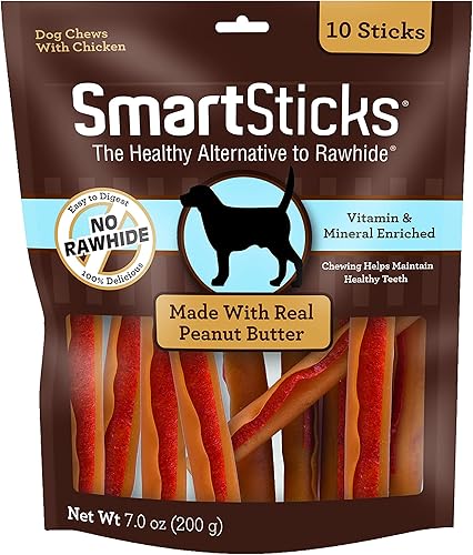 Miniatura 5 de SmartBones Chicken Dog Chews Hip Joint (16 palitos) y SmartSticks - Masticables para perros con mantequilla de maní (10 unidades)