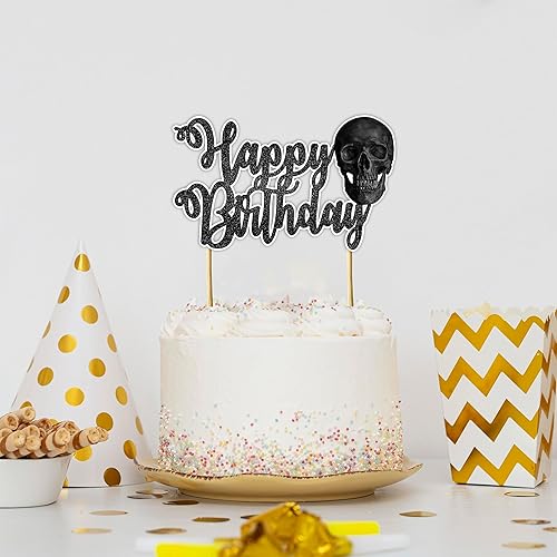 Miniatura 5 de Seyal Decoración para pastel de feliz cumpleaños con calavera