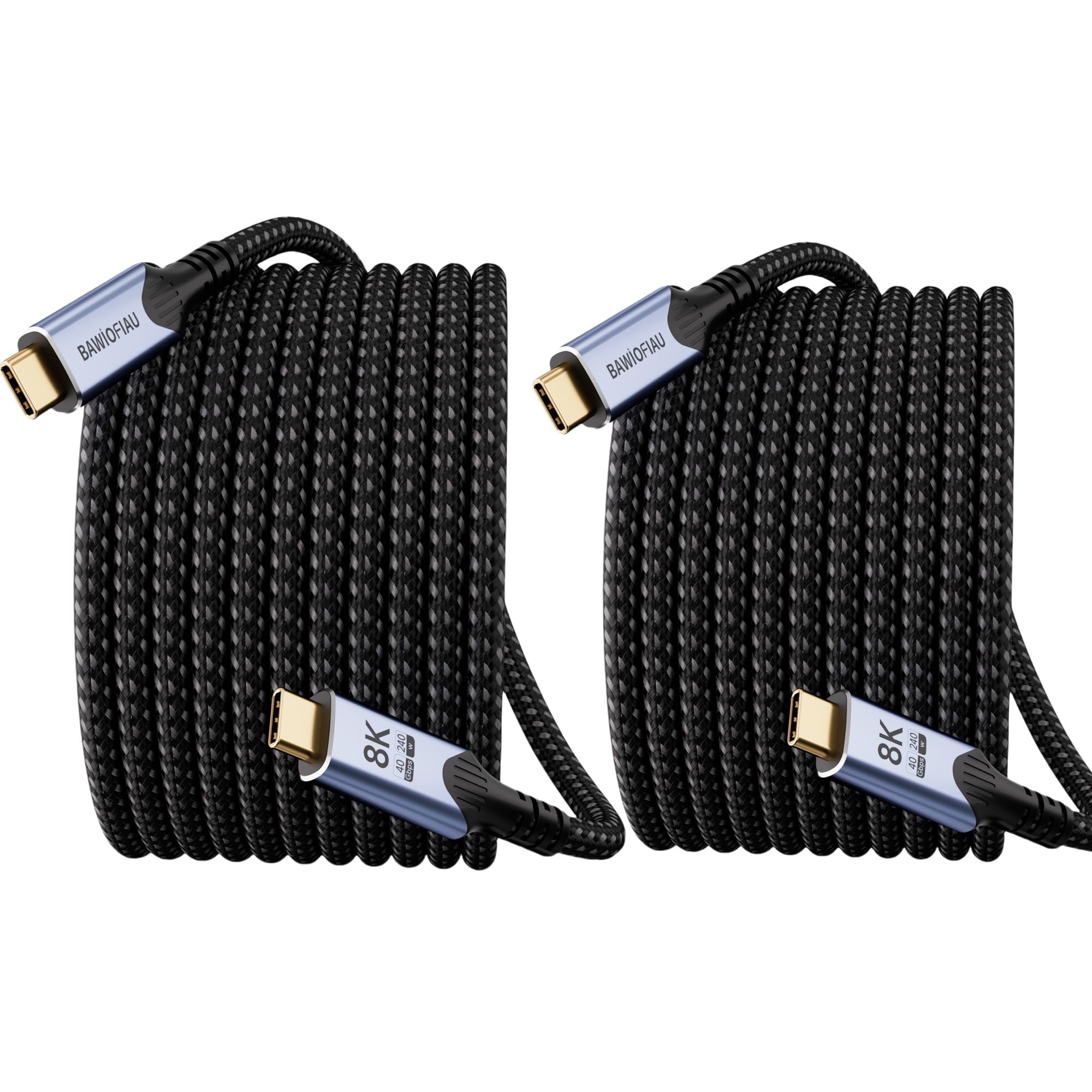 [2 Pack 3 M] long USB C Kabel, USB 4 Kabel, 240W Ladekabel USB-C, PD3.1 Schnellladekabel type c ladekabel Kompatibel für Thunderbolt 4,40gbps usbc data cable Datenkabel für Laptop,Tablet,SSD