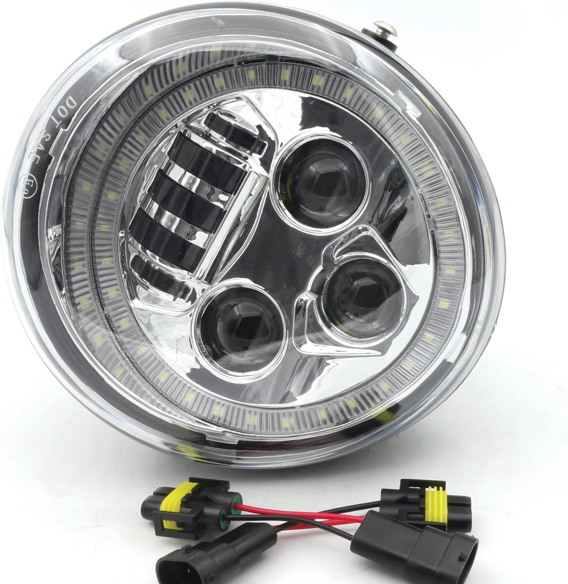 Chrome led Headlight with Angel Eye Replacement Fit for Harley Davidson vrod vrscf v-rod night special