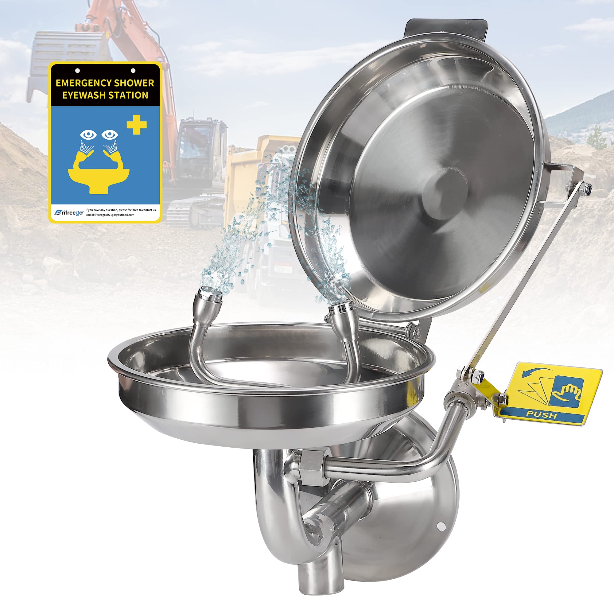 Buy Frifreego Eye Wash Station with Cover Wall ed Eyewash Station