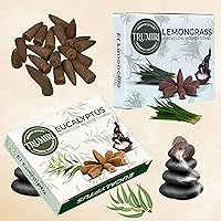 Vista 8 de TRUMIRI Conos de incienso de reflujo – Paquete combinado de 20 conos de incienso en cascada – 10 limoncillo + 10 eucaliptos – Conos de incienso