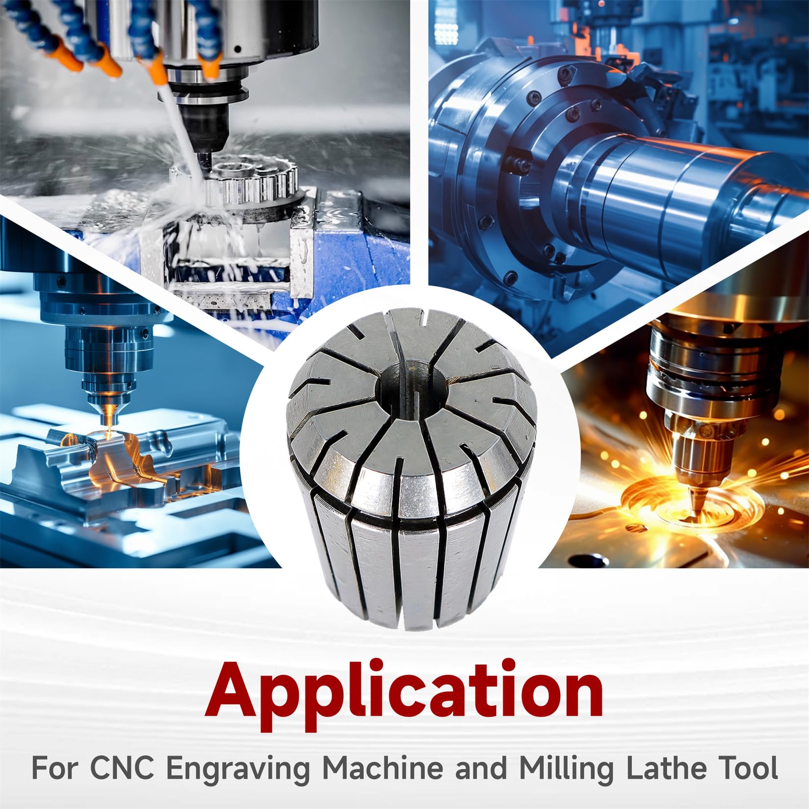 Zestaw tulei zaciskowych ER32 19 szt. Zestaw tulei zaciskowych ER32, zacisk sprężynowy, narzędzie do tokarki grawerującej CNC, 2-20 mm, pasuje do maszyny grawerującej CNC i frezarki tokarskiej