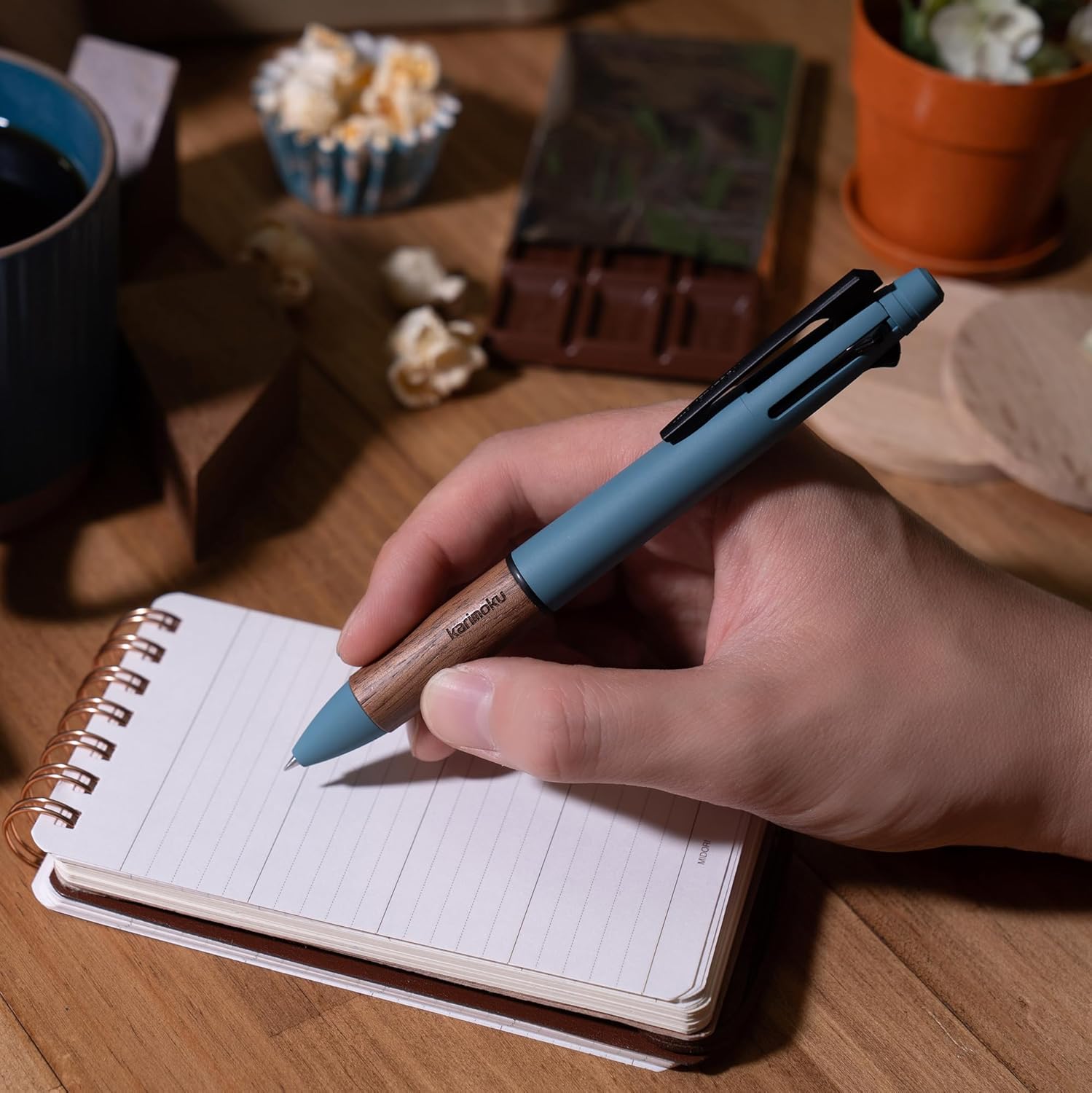 三菱鉛筆 Mitsubishi Pencil MSXE5KF05.71 Multifunction Pen Jet Stream Karimoku 4&1 0.5 Steel Blue