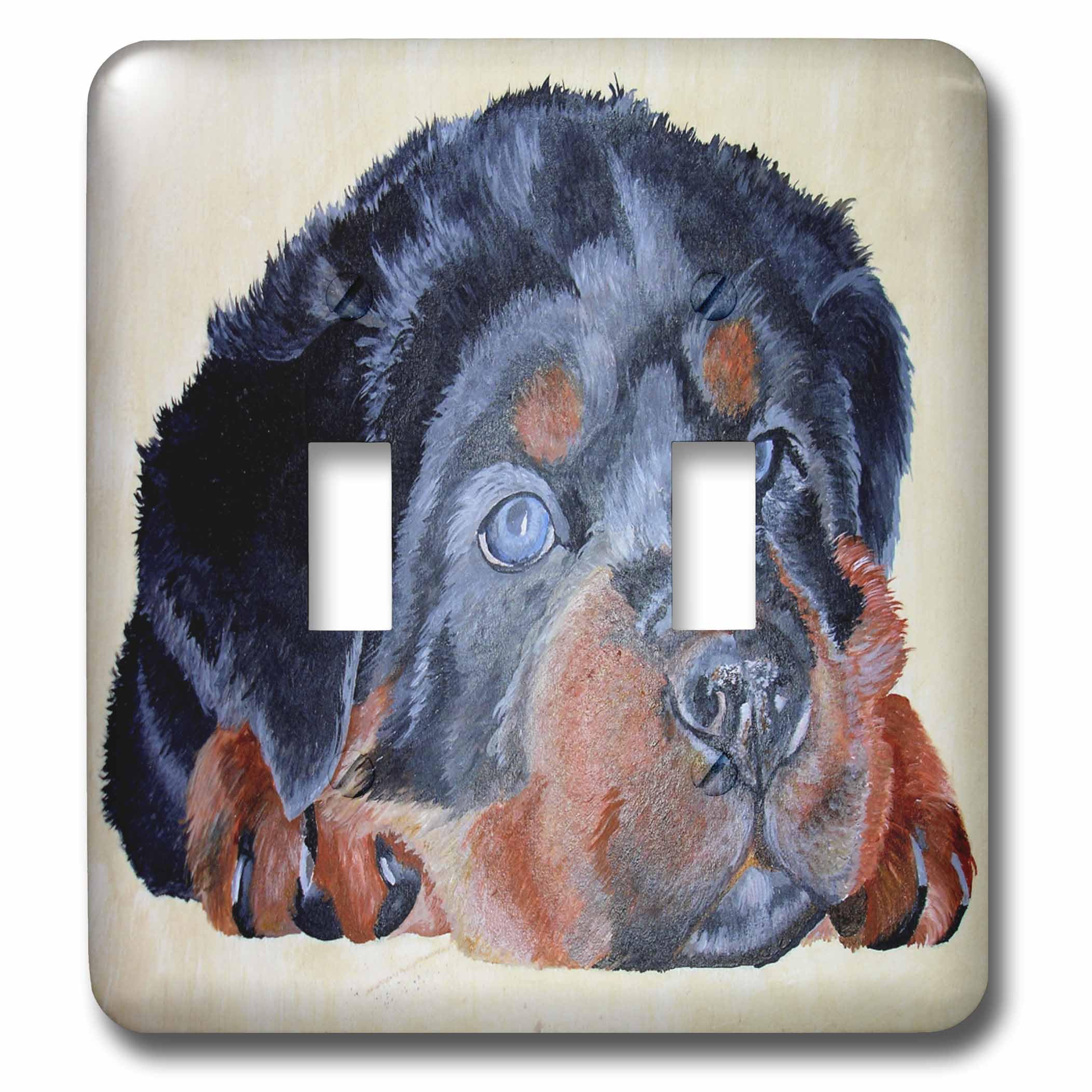 Double interrupteur Rottweiler 3dRose lsp_46884_2 décoratif de qualité premium