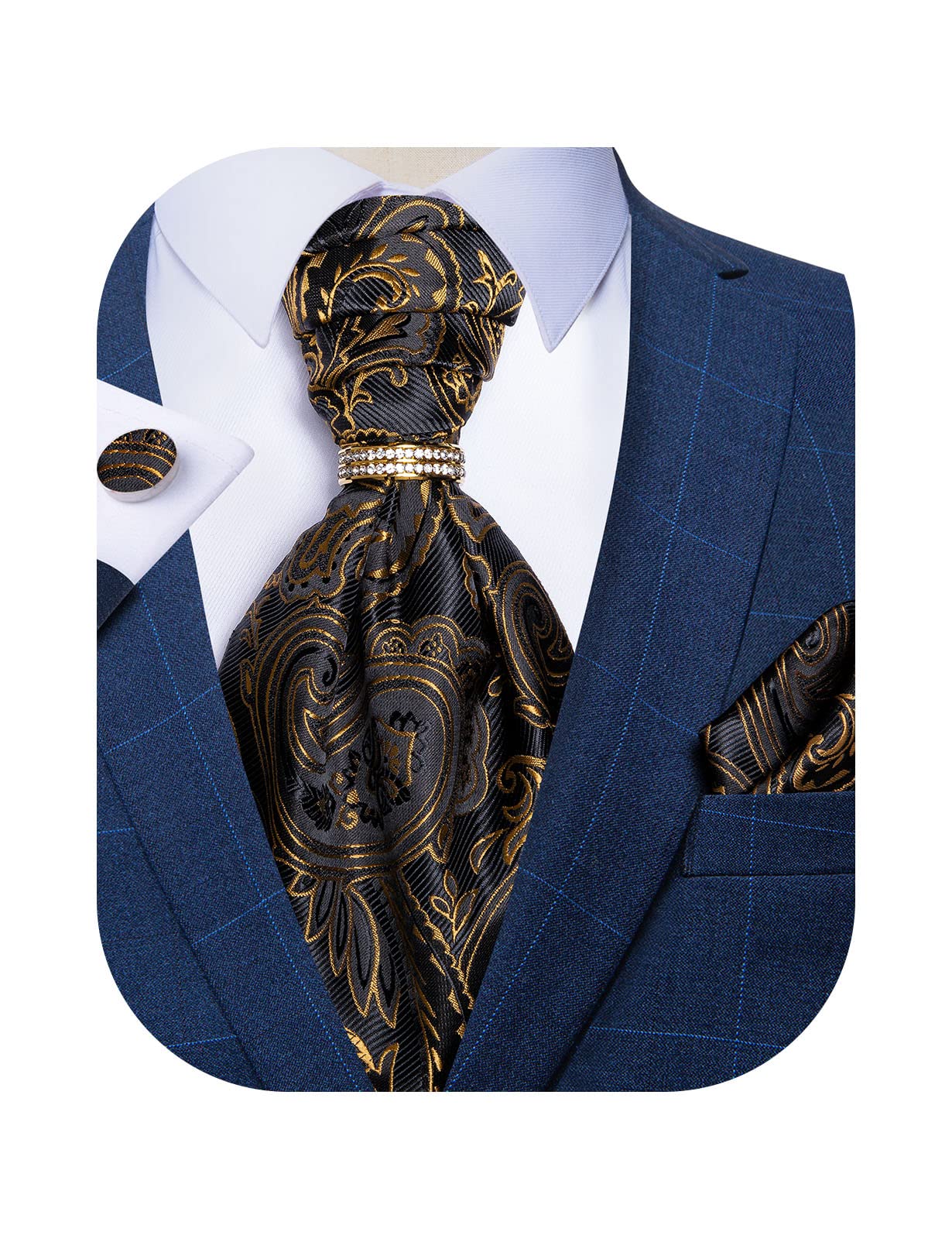 DiBanGu Silk Woven Ascot Cravat