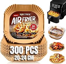 Anuncio patrocinado: Koltrek® - 300 Piezas Papel Freidora Aire, 20-24 Cm, 4,5-8 litros, Papel Air Fryer Cuadrado, Sin BPA,...