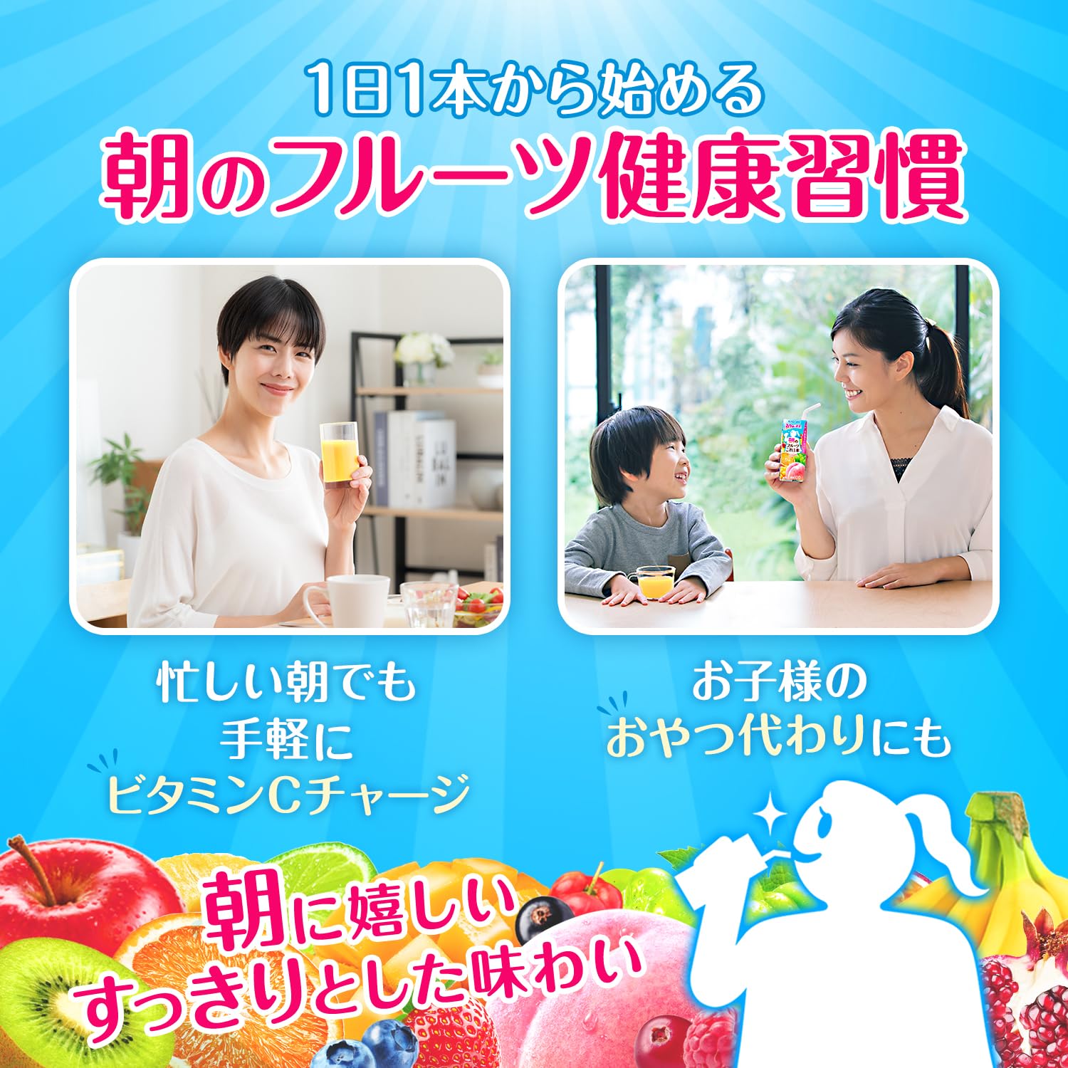 Amazon.co.jp: カゴメ 朝のフルーツこれ一本 200ml紙パック×24本(砂糖