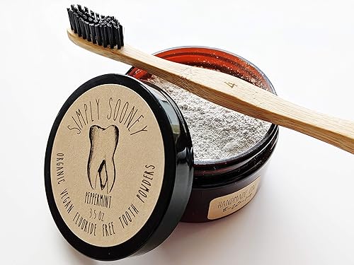 Miniatura 6 de Polvo de dientes remineralizante vegano orgánico sin flúor fórmula de menta Tamaño de valor hasta 6 meses Suministro I Blanqueamiento natural I