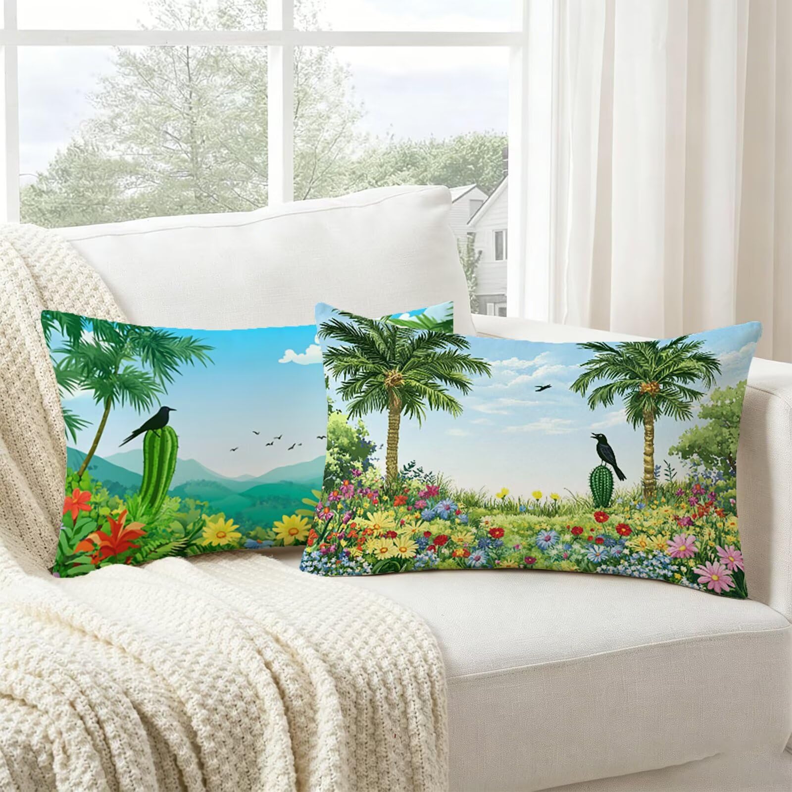 Housse coussin velours vert de qualite superieure 60x80 cm impermeabilisee lot de 2