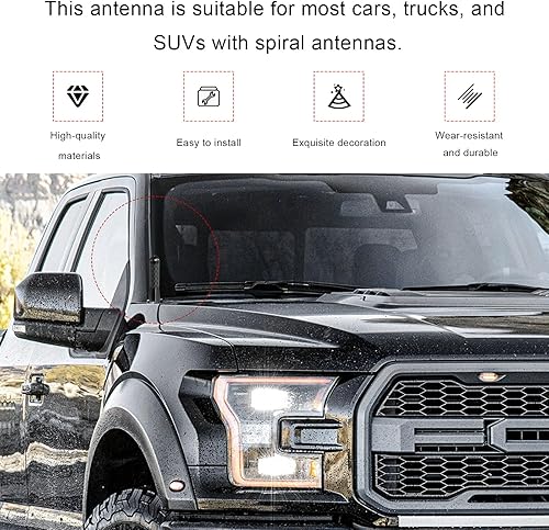 Miniatura 6 de Antena corta para automóvil, antena de radio automática de 1.37 pulgadas con tornillos y juntas de goma, repuesto de mástil de antena de techo corto