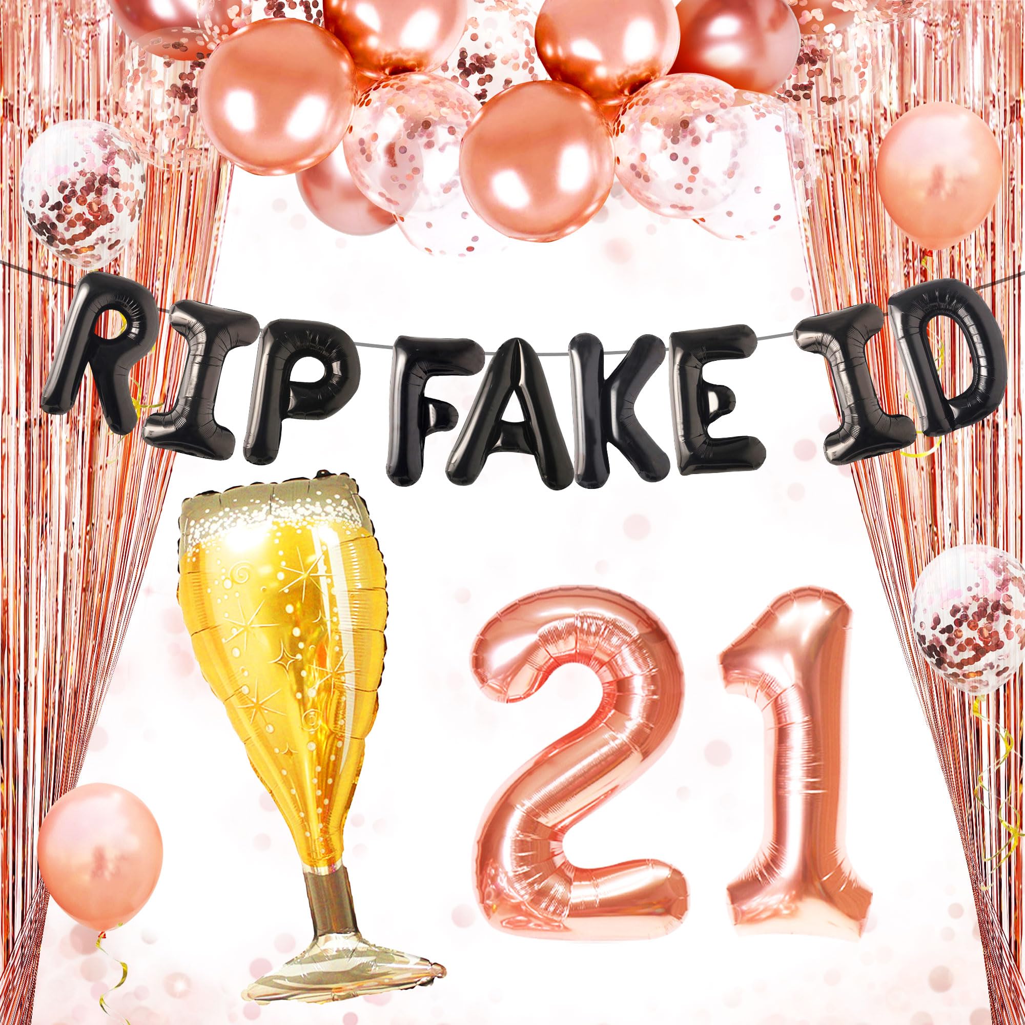 Amazon.com: LaVenty Rose Gold 21st Birthday Decorations Finally 21