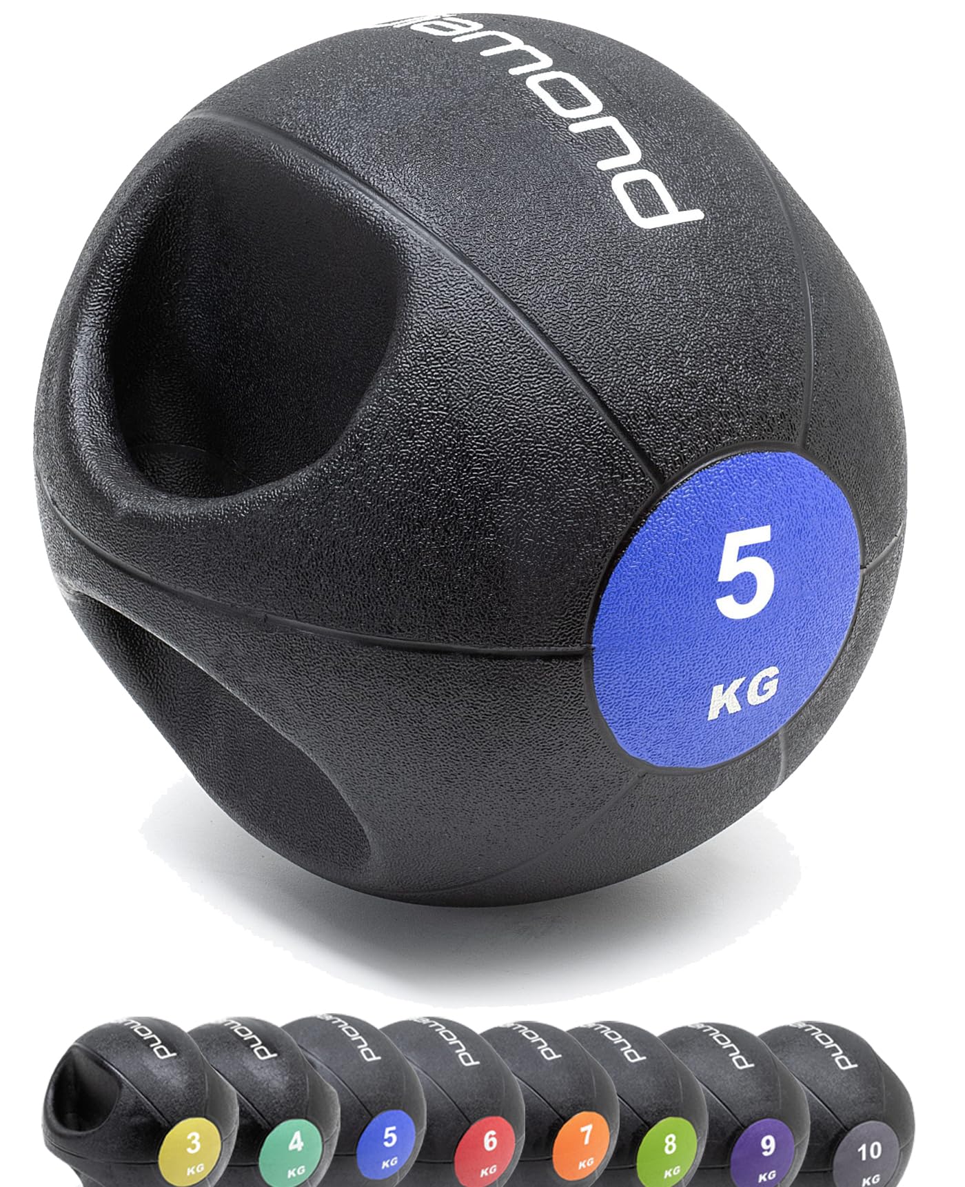 G5 HT SPORT DIAMOND Medizinball Double Grip [3 bis 10 kg] | Ø 21 cm bis 28 cm | für Fitness, Reha für Home Gym und Gym