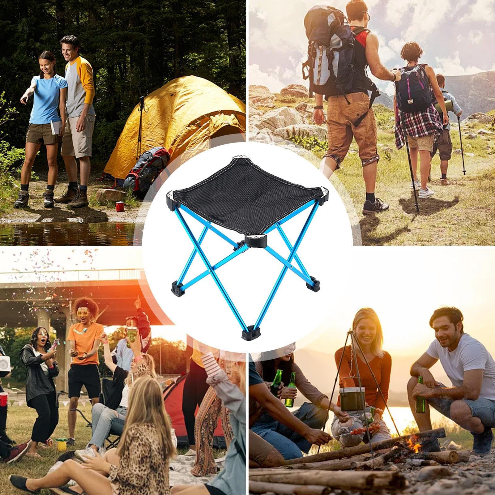 Sgabello da Campeggio Pieghevole | Sedia da Campeggio,Poggiapiedi Portatile Pieghevole per Esterni Sedile Extra Large per Bambini Adulti, Sgabello da Pesca da Campeggio per Escursionismo