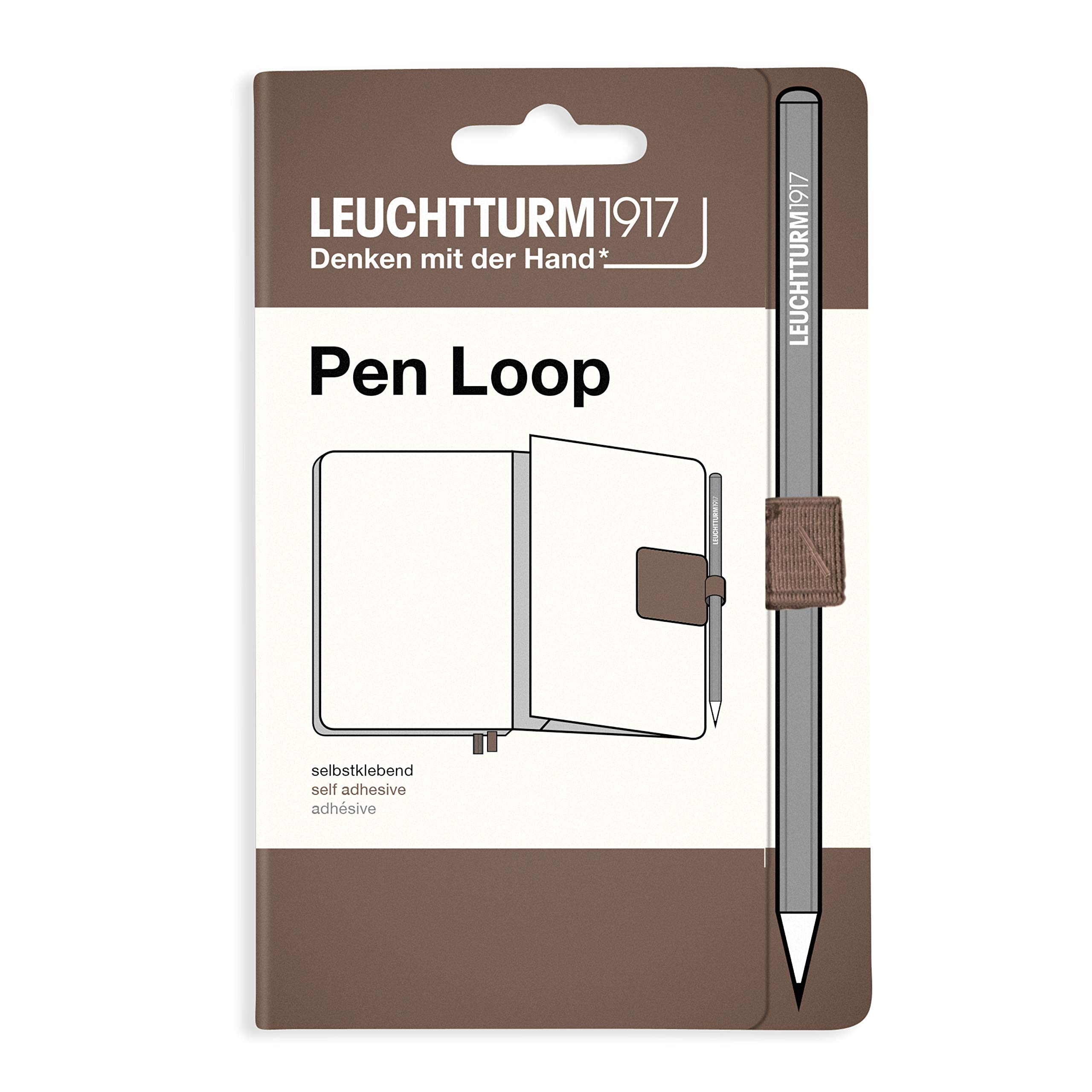 LEUCHTTURM1917 Elastischer Stifthalter mit Stiftschlaufe, selbstklebend (warme Erde)