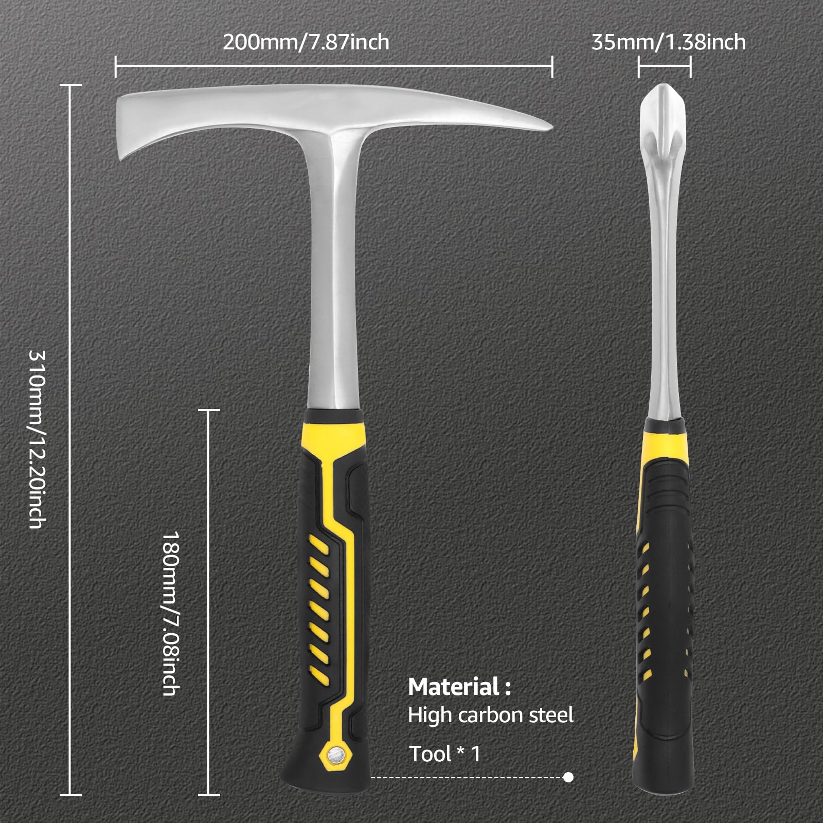 Martello per scalpello, 31 cm, ultra affilato, martello per saldatura, martello per scorie, robusto strumento per rimuovere scorie con manico ergonomico
