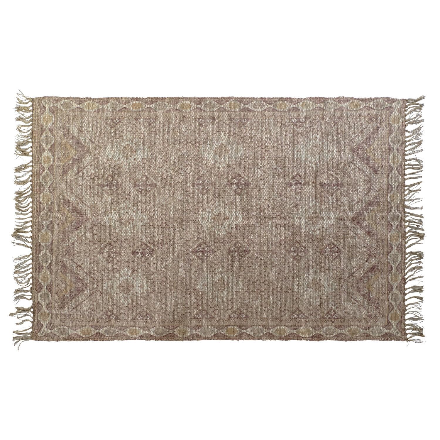 Tapis en jute et polyester 120x180 cm effet naturel pour salon moderne