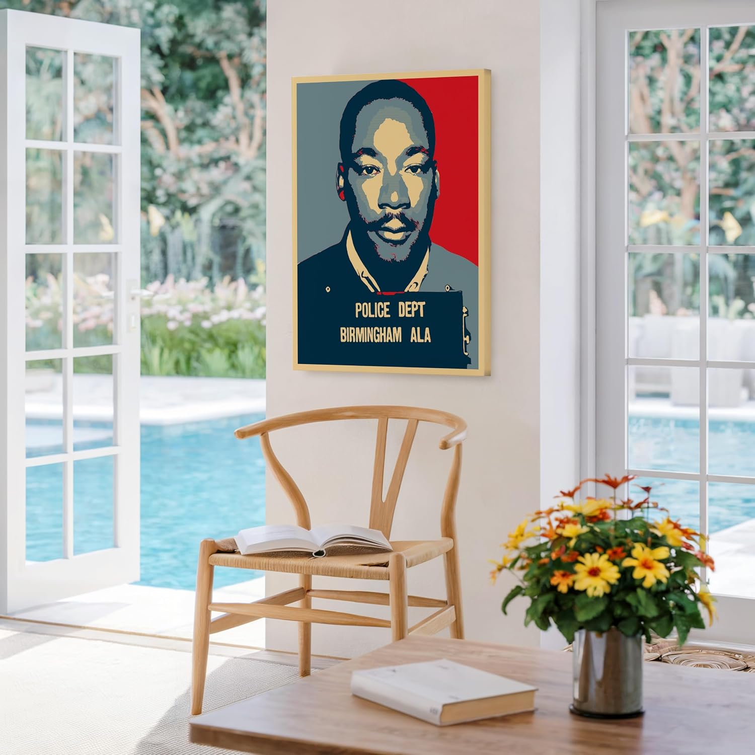 Poster Master Vintage Baptist Minister Mugshot Canvas - Retro Civil Rights Movement Print - Political Philosopher Art - Housewarming Gift - Bedroom or Living Room Decor - 8x10 STRETCHED Canvas